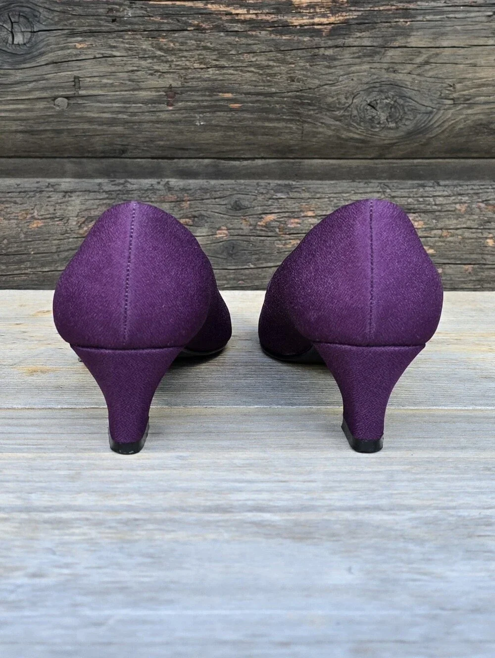 Mootsies Tootsies Siren 90s Office Siren Plum Purple Kitten Heel Pumps 6.5M
